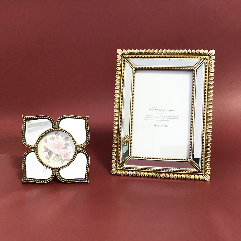 Best Selling Cheap Home Decor Wedding Picture Frame Luxury Fashion Gold Glass Resin Photo Frame Decoration