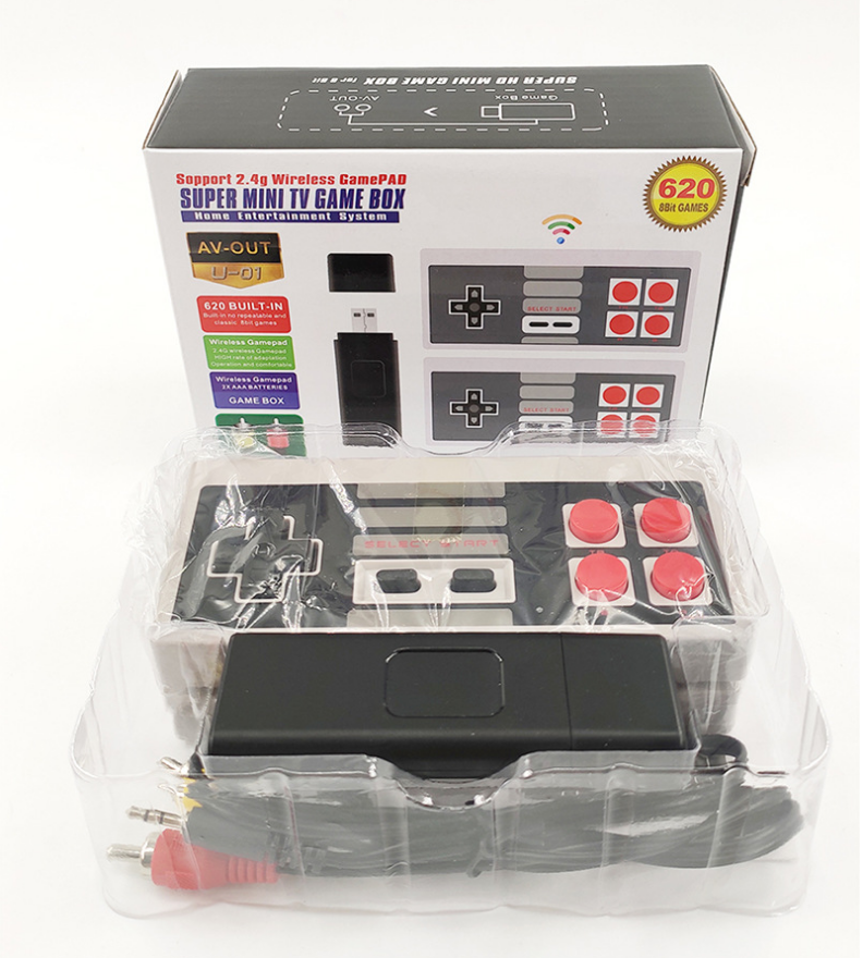 Factory Cheap Sale TV HD Video Game Console Built in 620 Classic Games Controller U-01 Wireless Game Machine