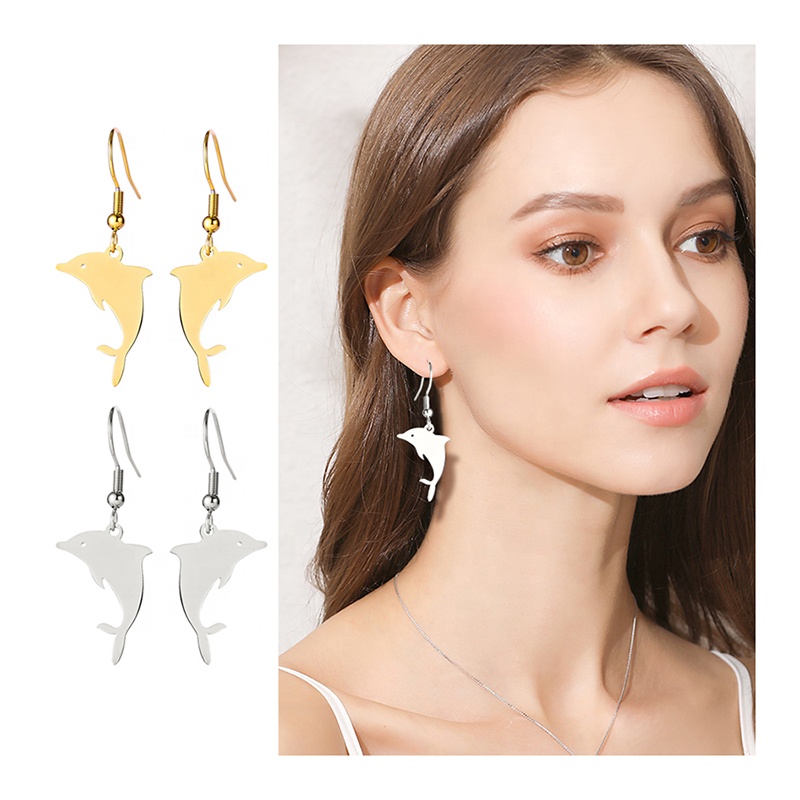 18K Gold Plated Cute Animal Earring Fashion Stainless Steel Earrings Women