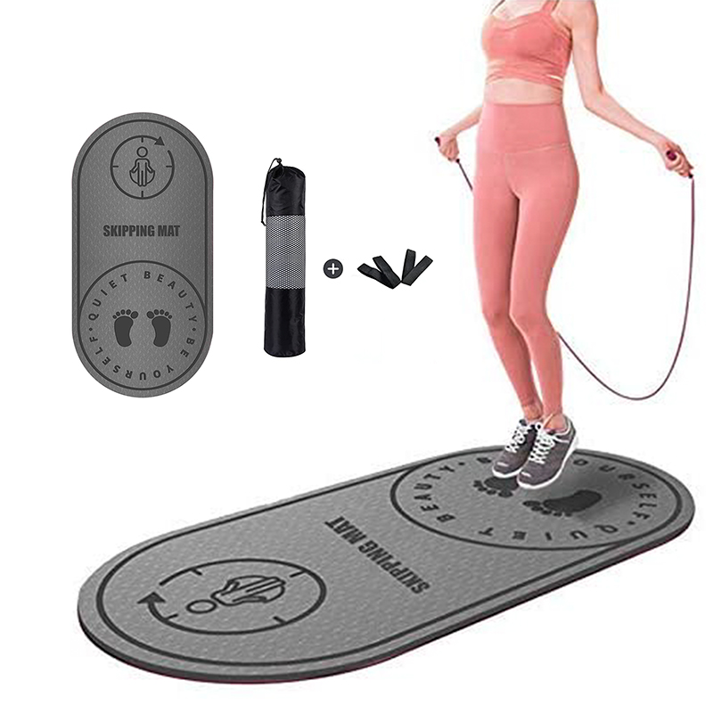 A One Factory Wholesale Low MOQ Custom Sound Insulation Anti Slip Shock Adsorption 6mm TPE Skipping Rope Mat Jump Rope Mat
