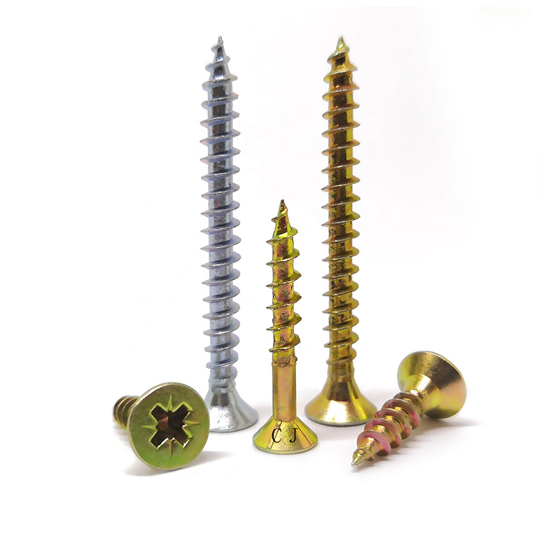 Yellow White Zinc Countersunk Head Best price 1055 carbon steel plate countersunk tornillos spax chipboard screws for wood