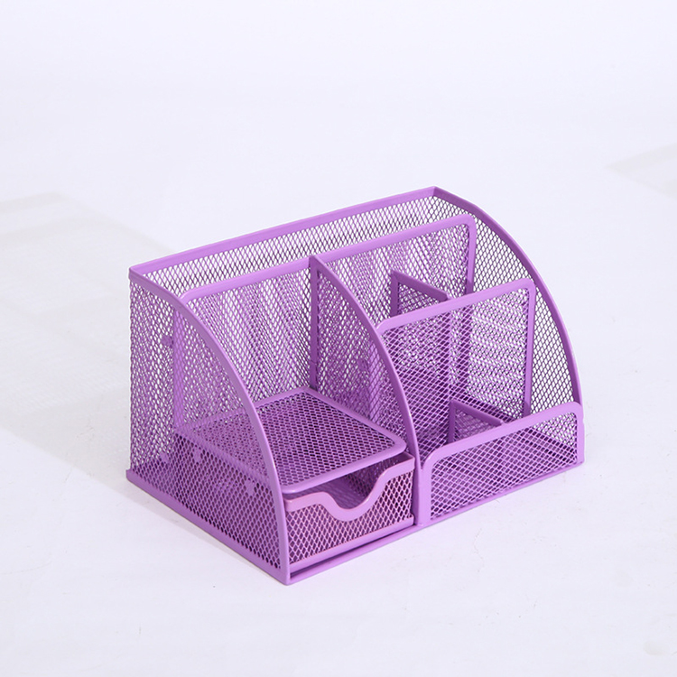 OP Portable Writing Tray Tidy Set Metal Mesh Desk Organizer Set With Mesh 6 Compartments And 1 Drawer