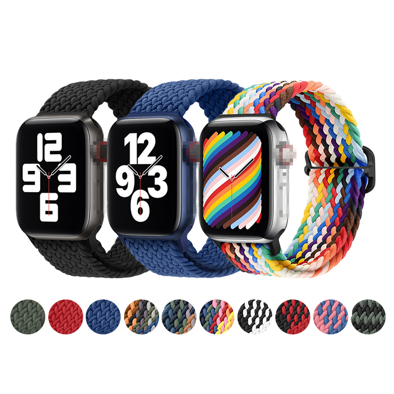 Cheap nylon braided strap for ios watch series 5 4 sports smart watch 38mm 40mm 42mm 44mm watch strap adjustable strap