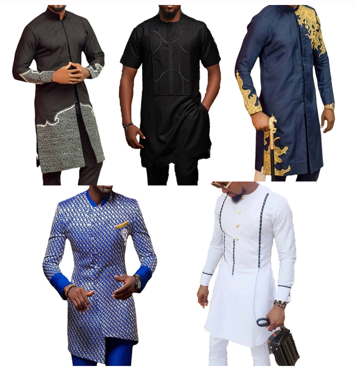 Latest Hawaii African Polo style slim men dress shirt of stand-up collar men office wear dress shirt