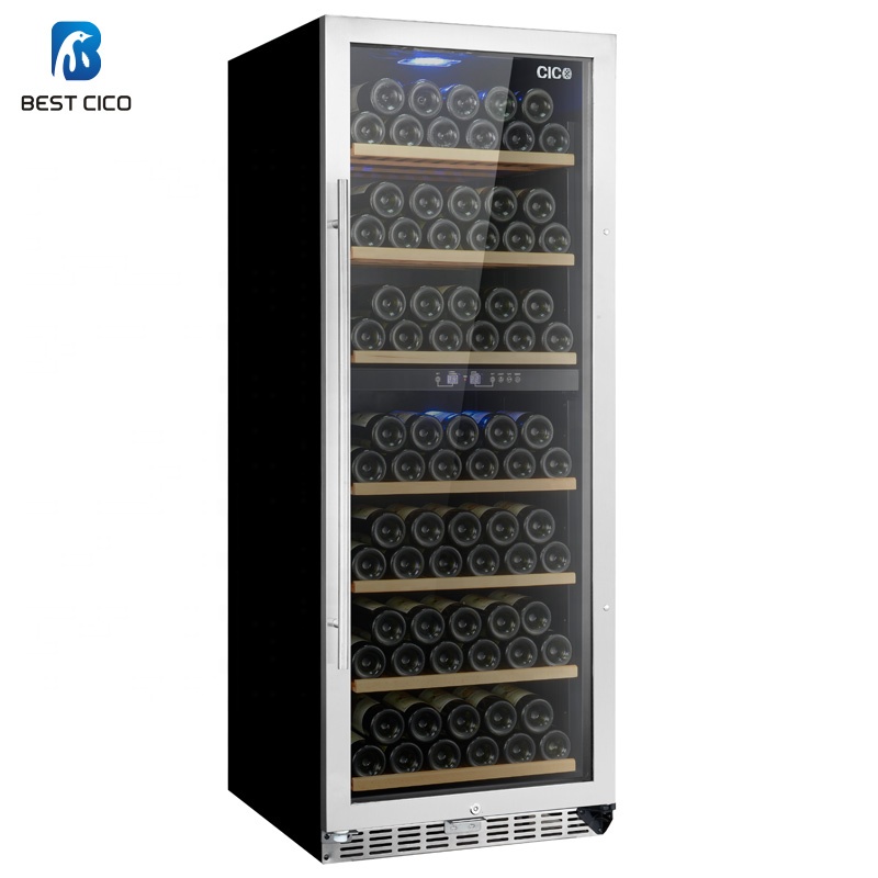 1.62m High Quality Compressor Wine Cooler Luxury Design Wine Refrigerator SF-128D Wine Preservation System Freestanding 100 220