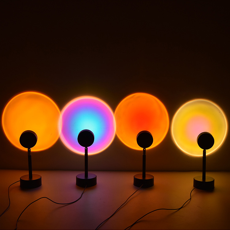 Photographic Floor Setting Sun Red Rainbow Halo Projector Sunset Lamp