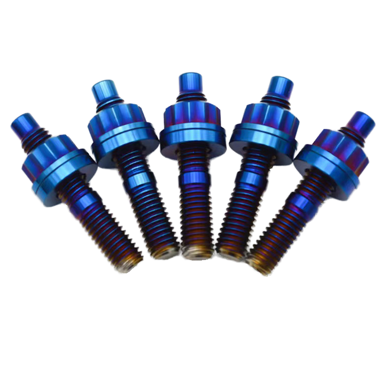 GR5 Titanium Alloy Double Stud Fastener CNC Exhaust Pipe Modification M8/M10 Screws with Plain Finish Car Motorcycle Hex Bolts