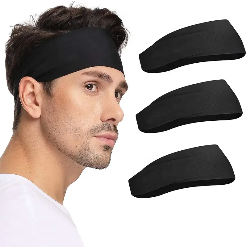 Wholesale Customize Men Thin Yoga Elastic Hairband Unisex Fitness Hair Band Sweat Sports Headbands Run