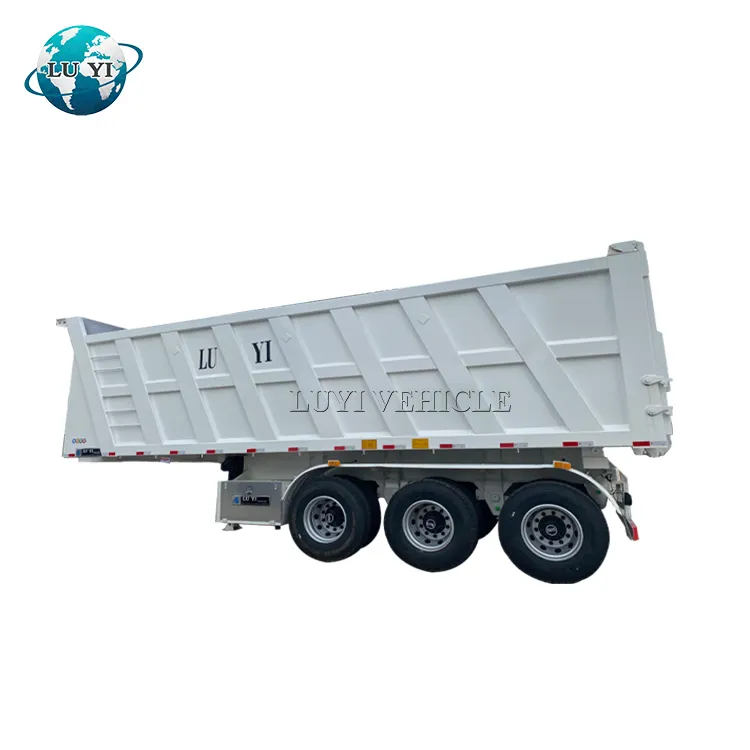 Trailers Truck Trailer 3 Axles Heavy Duty 60 Ton 35 Cubic Meter Hydraulic Dump Truck Trailer For Sale