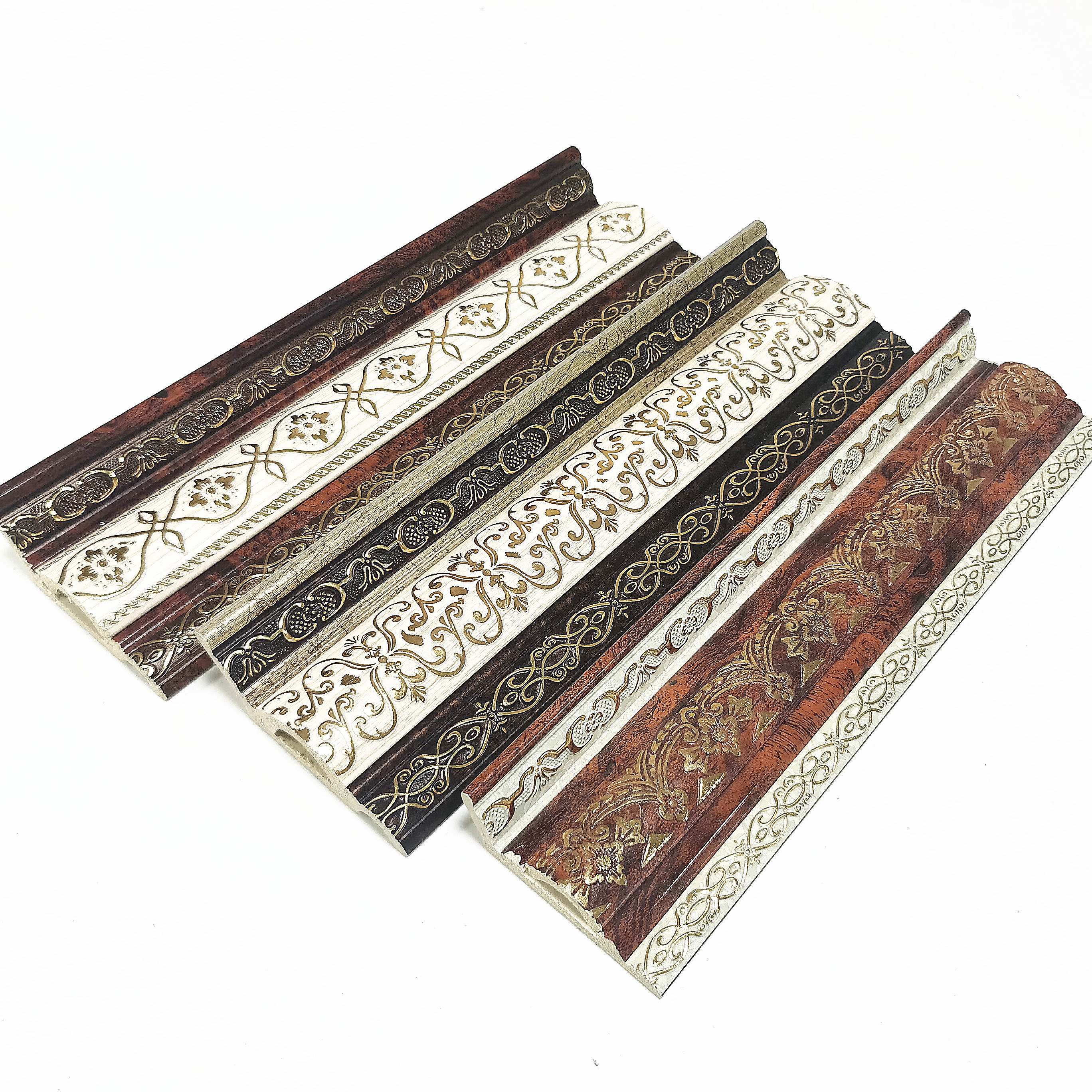 PS iraq style interior decorative plastic for pop design gypsum golden frame cornice moulding