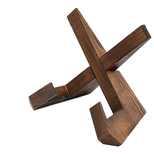 Wood Cook Book Stand Rustic Wooden Kitchen Decor Vinyl and Fancy Plate CookBook Holder Record Holder for Recipe Book,Tablet