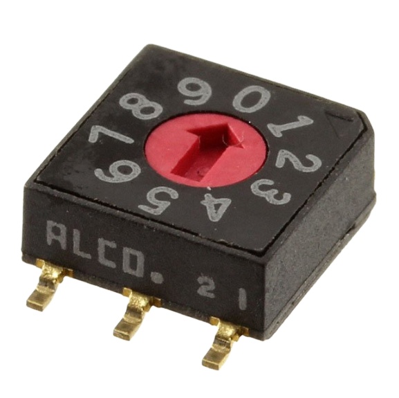 New SWITCH ROTARY DIP BCD 0.40VA 20V 1-1825013-0 SWITCH ROTARY DIP HEX SMD MRD10STR04