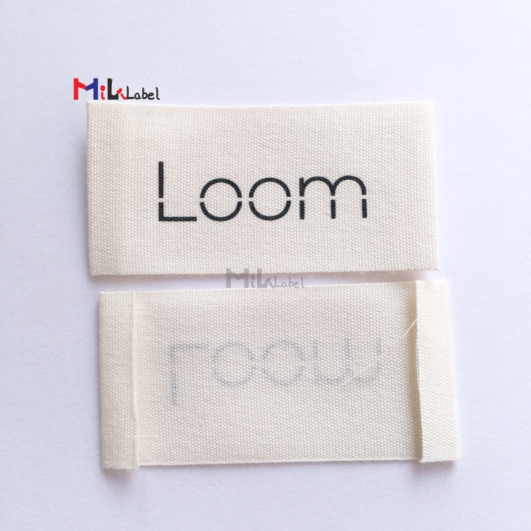 custom cloth labels garment labels 100% organic cotton Natural white private label clothes tags tagsfor clothes