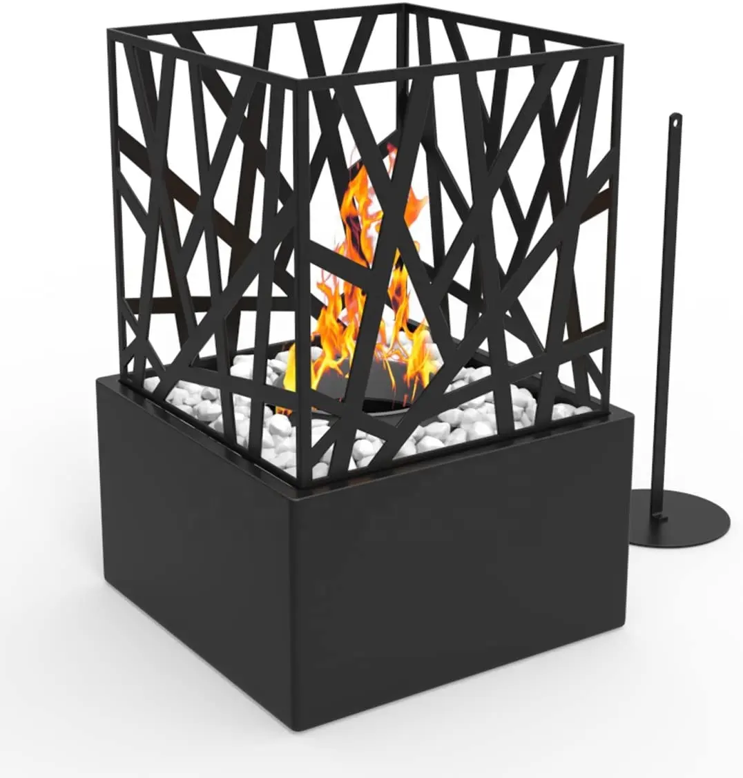 Outdoor Eco-Friendly Black Decorative Tabletop Fireplace Ethanol Fuel