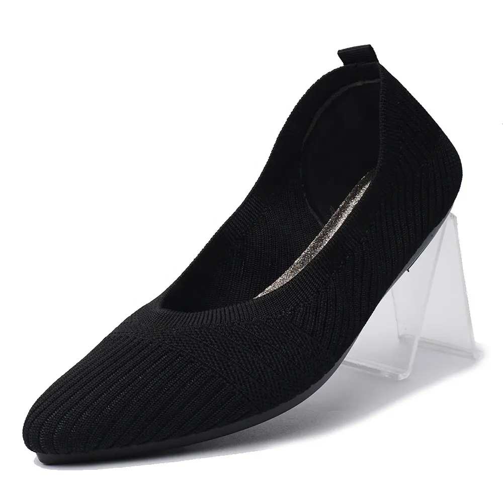 Fly Knit Walking Dress Ballet Lady Casual Flat Shoes Slip On Loafers Women's Flats