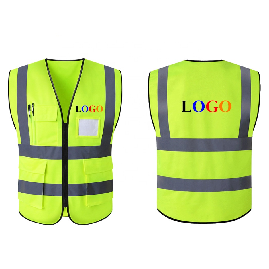 Hi-Viz оранжевая сетчатая неоновая желтая Светоотражающая Защитная жилетка 3x из полиэстера с принтом логотипа инженера