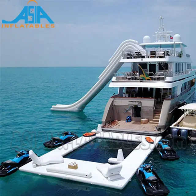 Плавающий бассейн для яхты, надувной бассейн, надувной бассейн против Медузы с сеткой