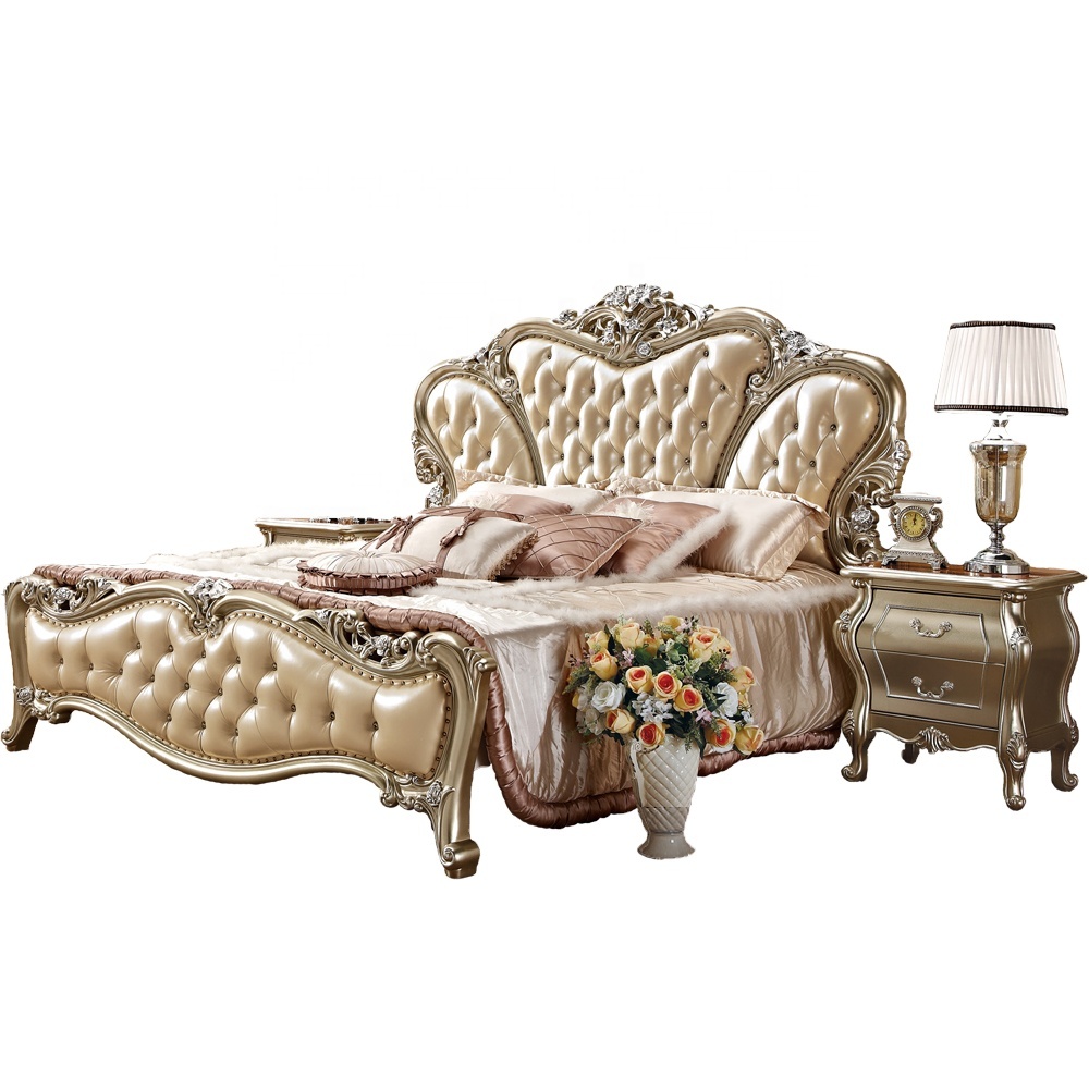 Antique royal luxury bedroom furniture King size Queen szie bed bedroom sets