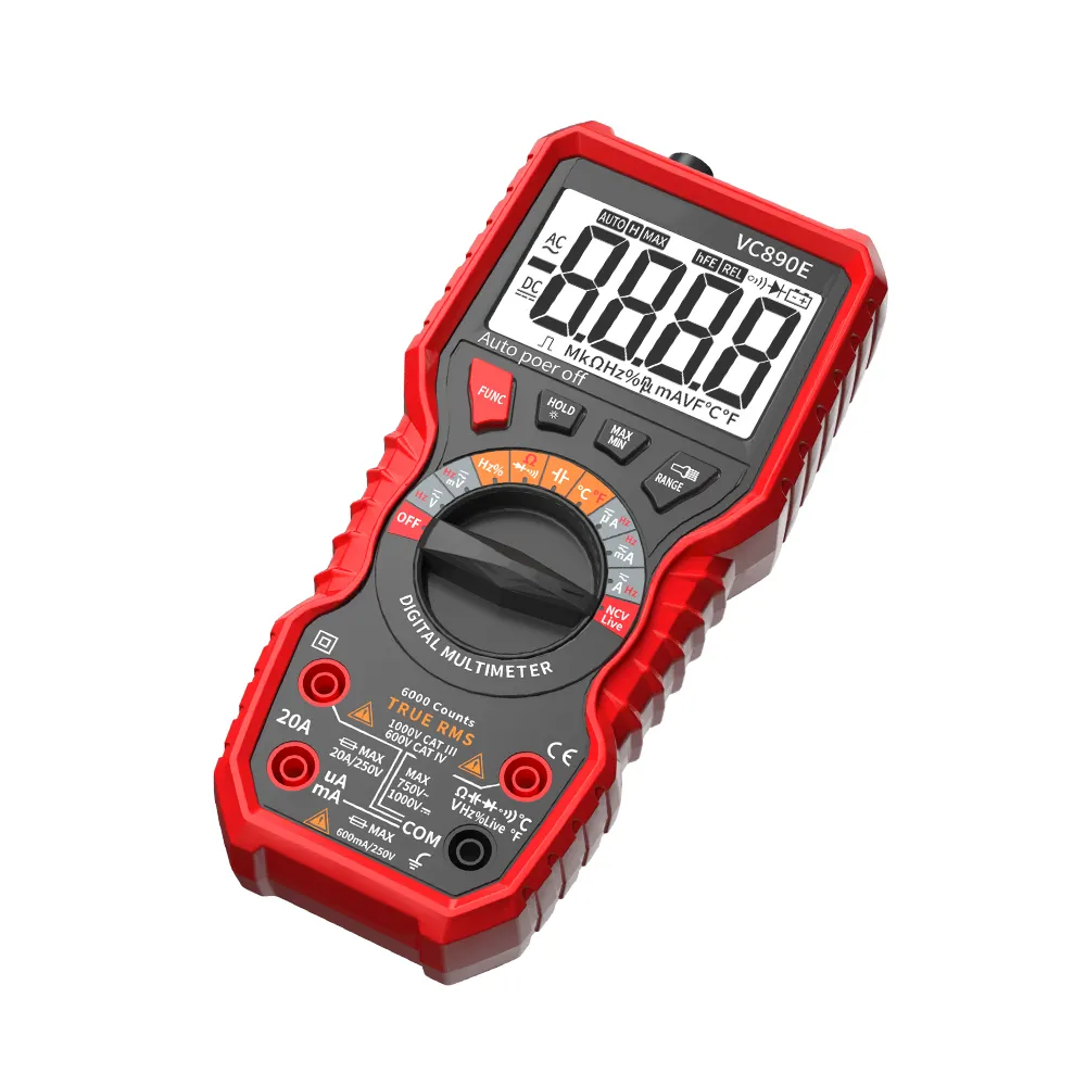TRMS 6000 Counts Digital Multimeter Measure Capacity Frequency Temperature Non Contact Voltage Testers