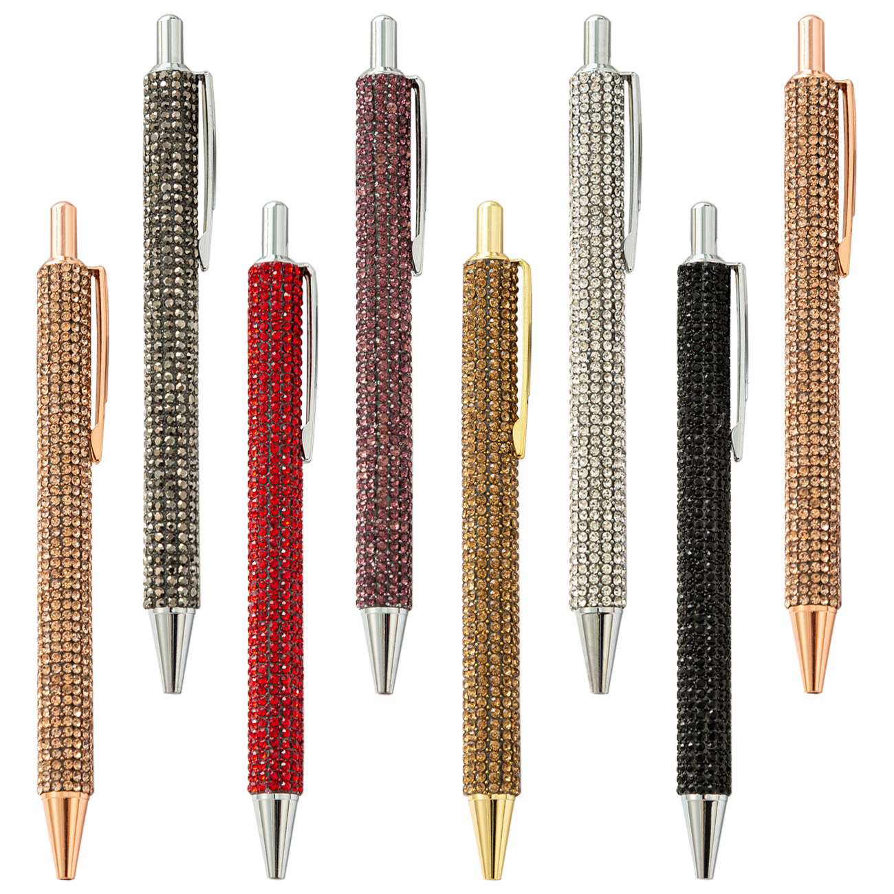 2021 Salable Novelty Diamond-Covered Ballpoint Pen Promotional Sequin Press Jumping Metal Glitter Pen For Gift