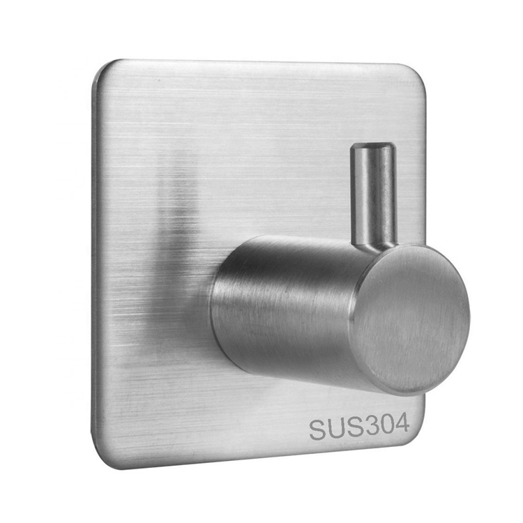 HF Stainless Steel Bathroom Self-adhesive Wall Coat Hangers Towel Robe Hooks for Clothes