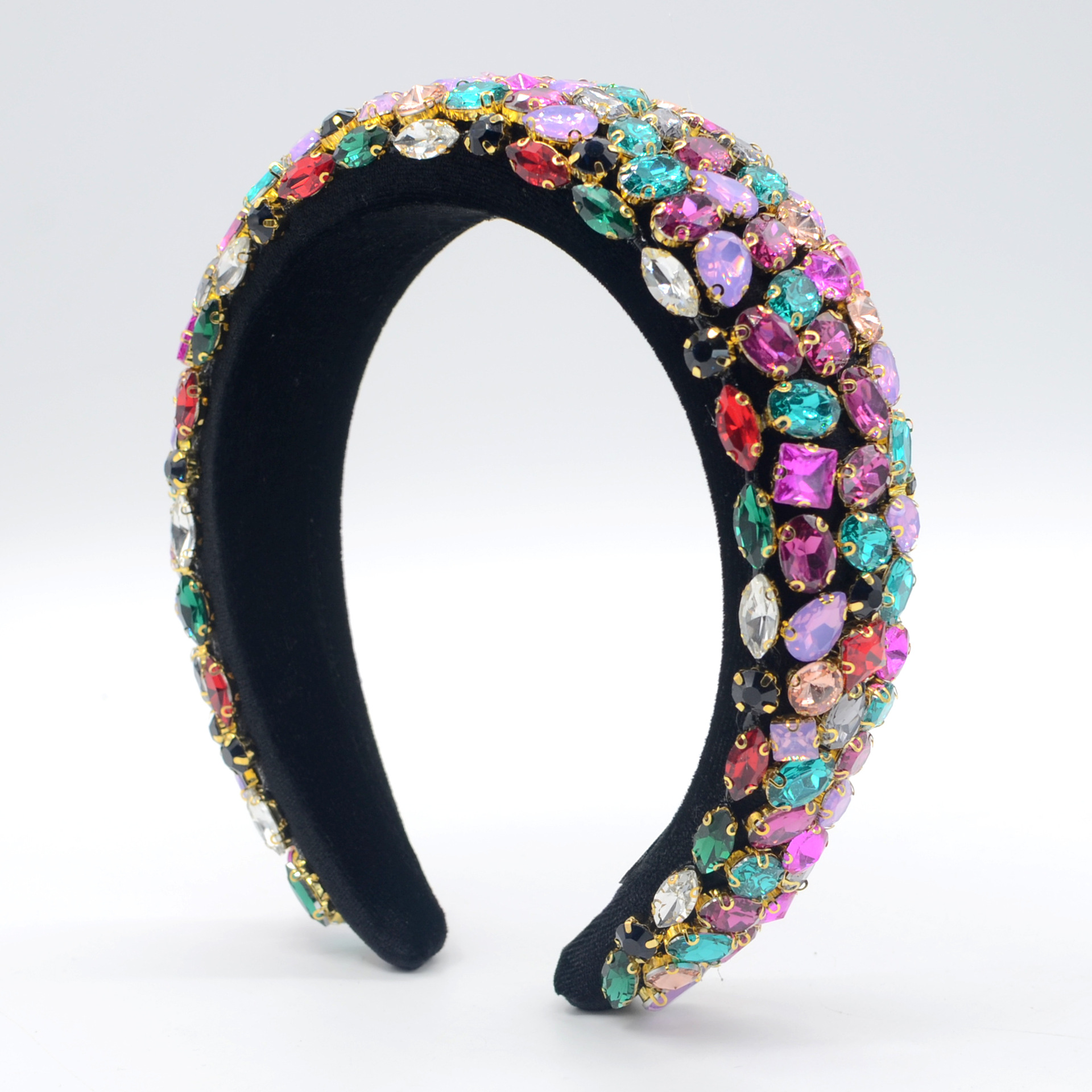 2021 New Rhinestone Hairband Faux Diamond Baroque Headband Luxury Bling Headband for Women