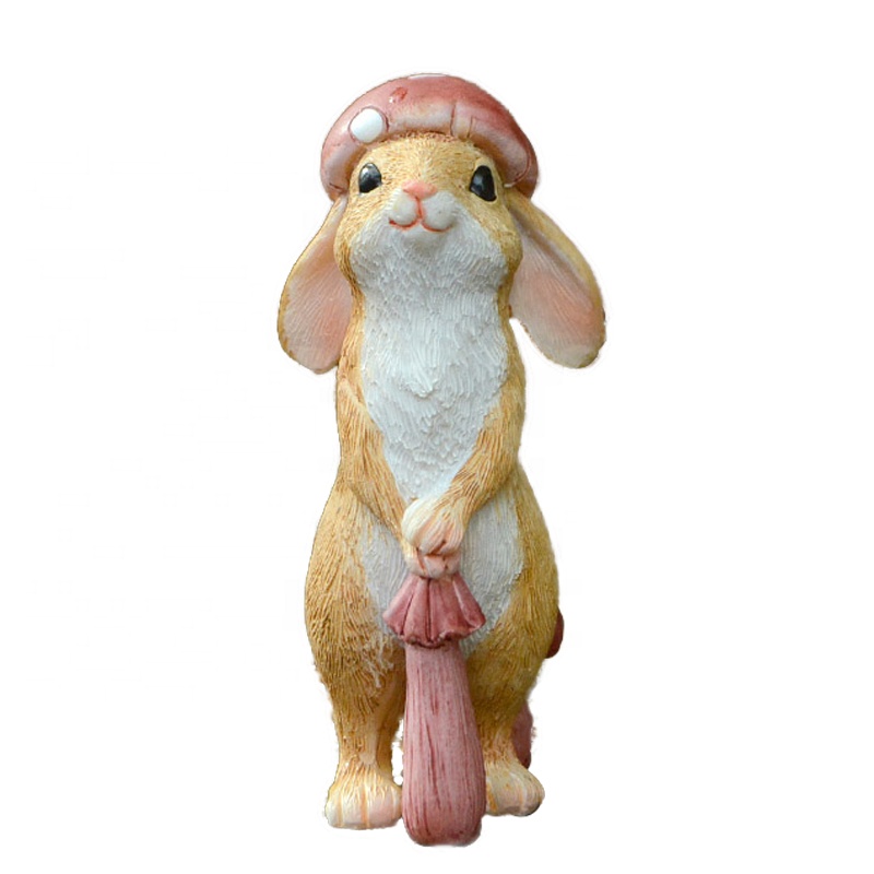 Z12732A Home Decoration Rabbit Figurines Resin Statue Cute Style Decor Rabbit Garden Ornament Easter Gifts