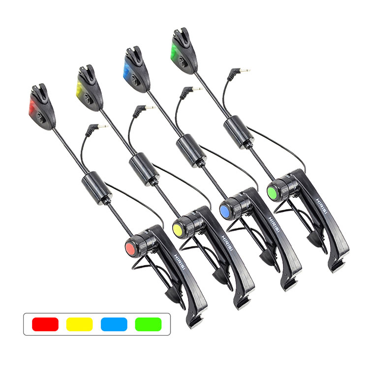 Carp Fishing Swingers Set in Case Illuminated drop off Indicators Led 4pcs colors in zipped protection fishing case