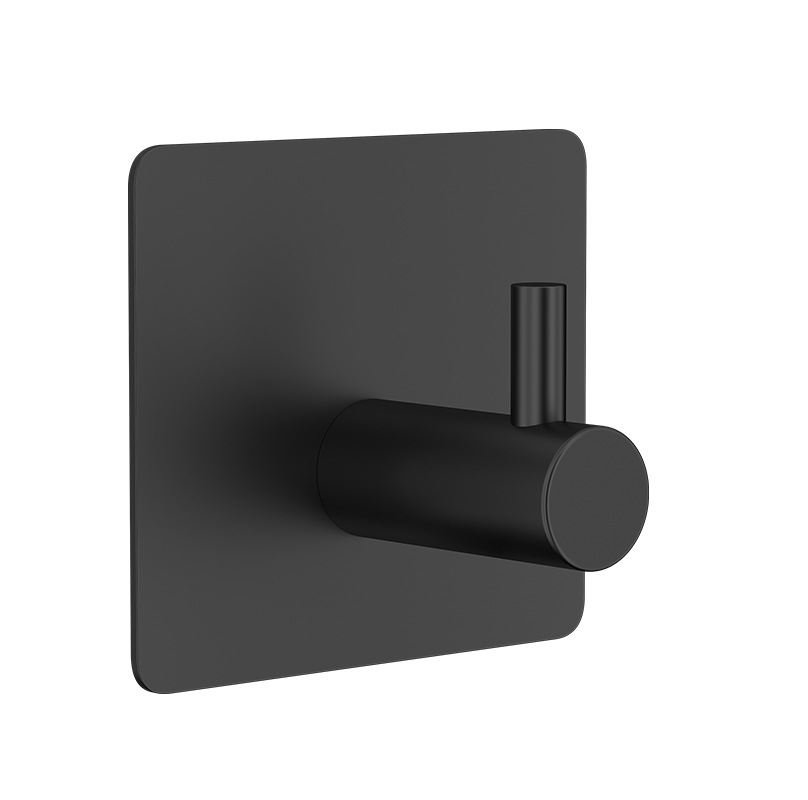 Promotion Matte Black Towel Hooks Stainless Steel Rustproof Bathroom Adhesive Towel Coat Hook Metal wall hook