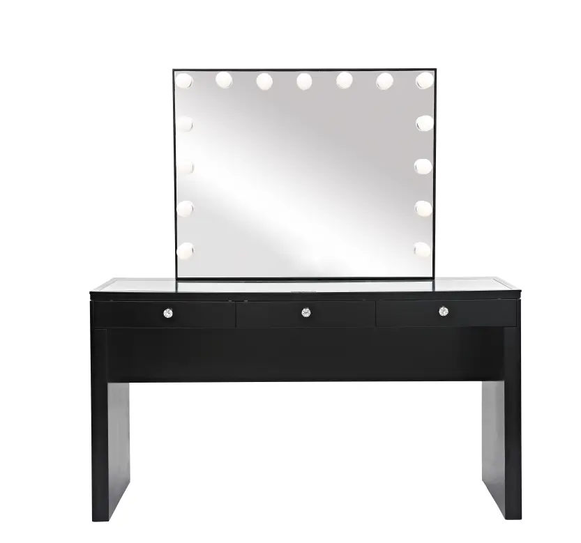 Bedroom household hotel makeup station table high quality custom 3 Drawers vanity table with mirror