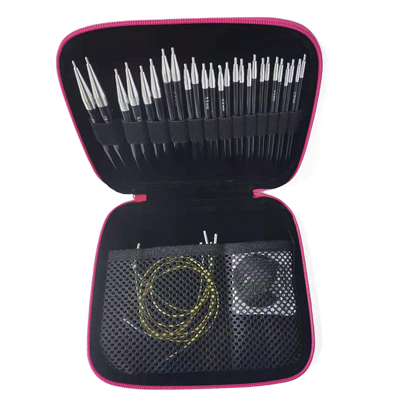 Circular Knitting Needles Set Interchangeable Crochet Hook Needles Aluminum Crochet Yarn Knitting Kit DIY Weaving Sewing Crafts