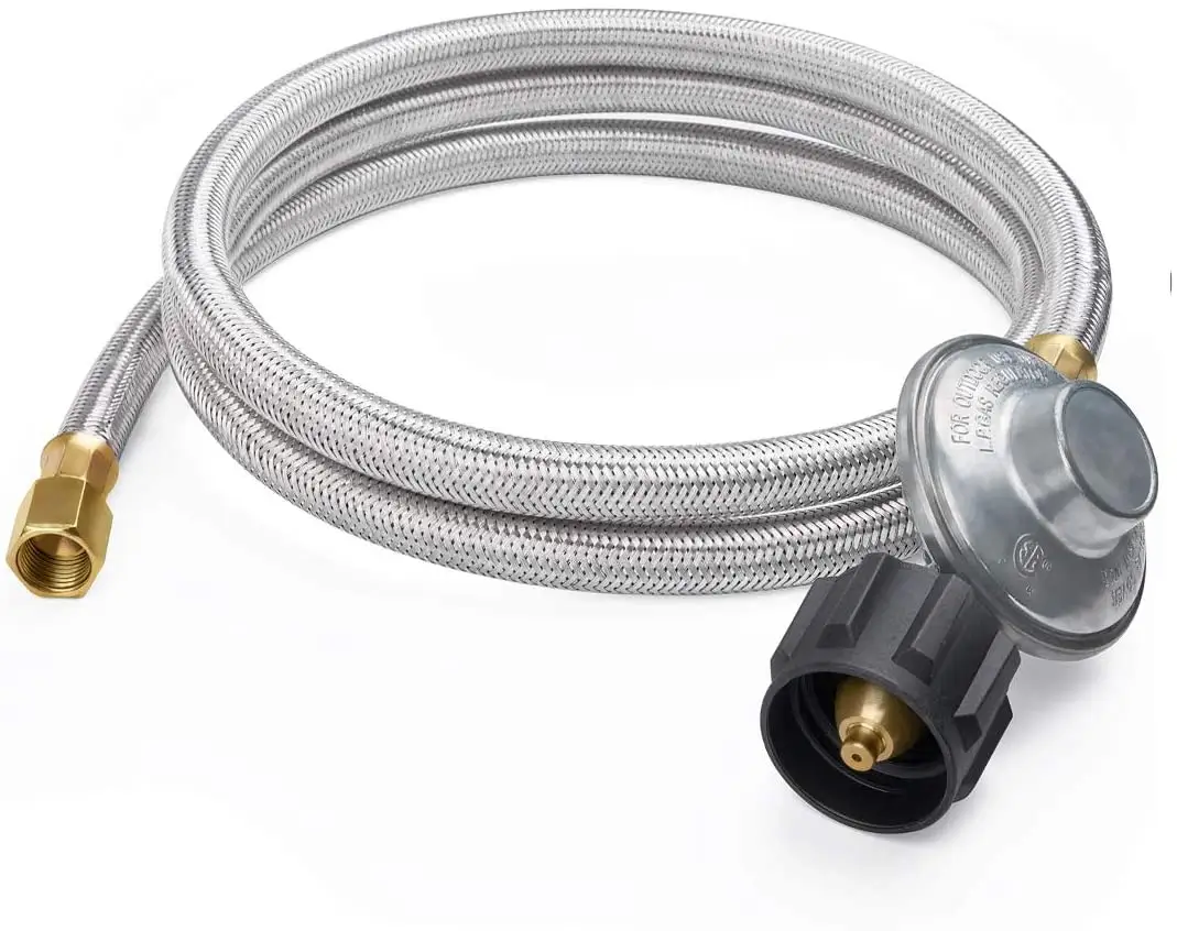6Ft Low Pressure Propane Regulator With Stainless Braided Hose For Gas Grill Smoker Propane Fire Pit Heater And More
