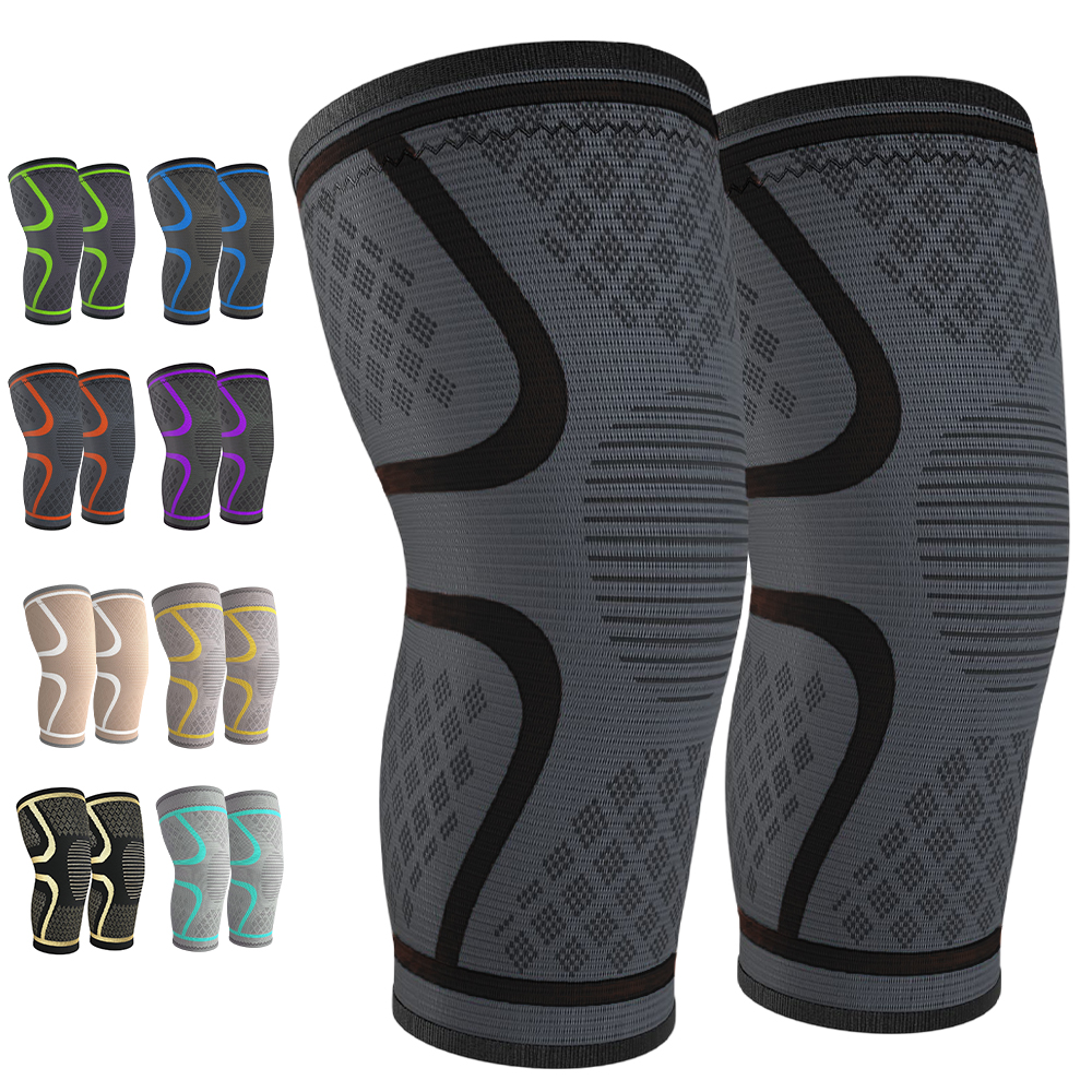 Hot Selling Custom Professional Basketball Elastic Sports Protective Compression Knee Support Sleeves Breathable Knee Brace