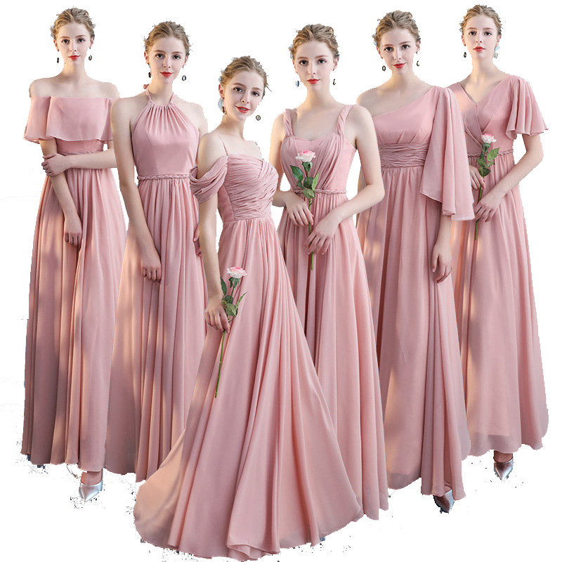 Straight Shoulder Chiffon Bridesmaid Dress, Allure Brides, Patterns, Plus Size, Wedding Dresses, Wholesale, weeding, Turkey, 2022