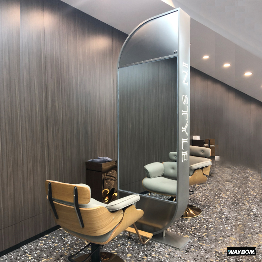 Metal Framed Decorative Simple Customize Hairdresser And Beauty Long Salon Mirror