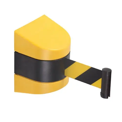 10M Warehouse Plastic Wall Mounted Unit Retractable Caution Belt Tape Post Barrier