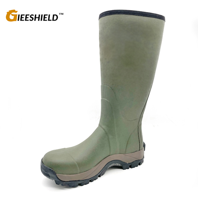 Fashionable Olive Green Nature Rubber Water Proof Boots For Farm Or Ranch Rain Boots High Quality Rain Boots