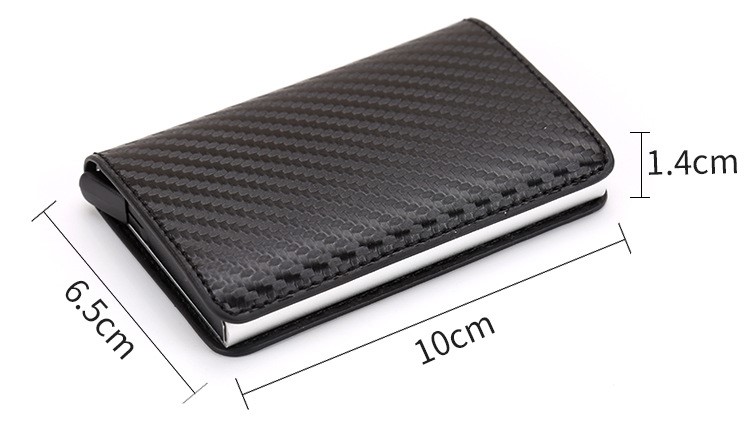 Custom Logo Pop Up Aluminum Security Blanks Card Case Leather Credit Card Holder Wallet