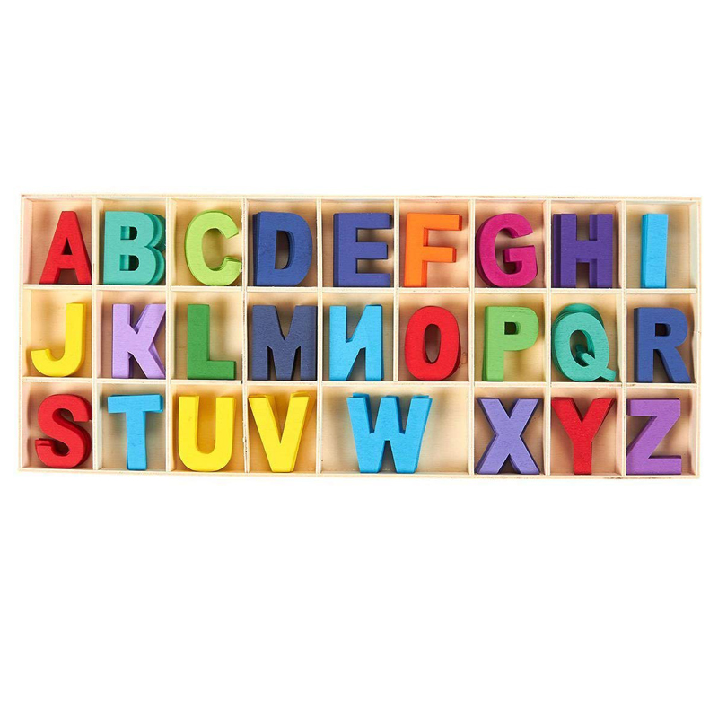 130 Piece Alphabet Wooden Letters Kids Learning Toy