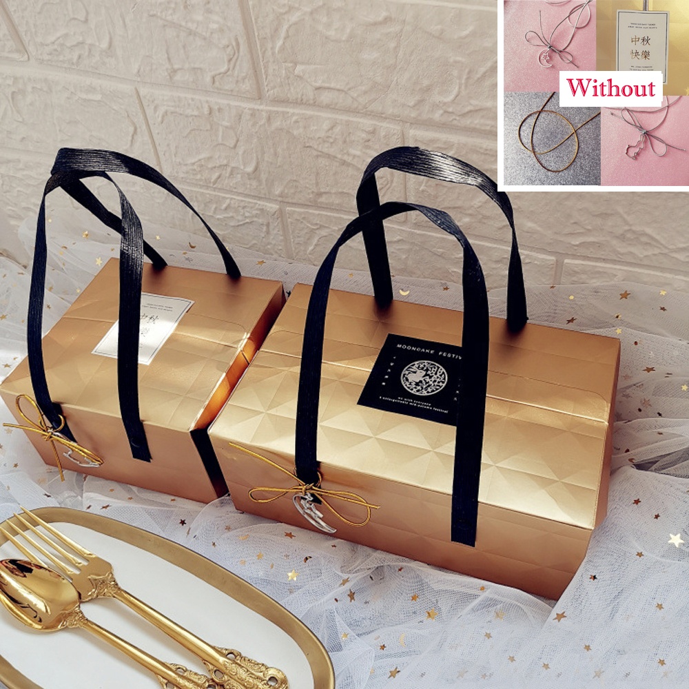 Rivet Ribbon Portable Gift Boxes Paper Cookies Candy Chocolate Packaging Handle Gift Box