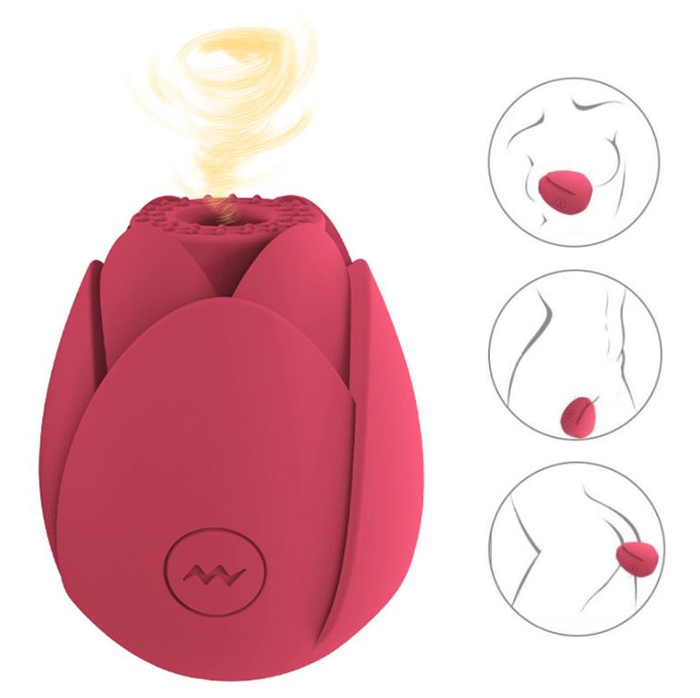 2021 Mini Rose Shaped Suction Vibrator Lotus Flower Clitoral Sucking Vibrator Sex Toy Women Rose Vibrating Clit Breast Sucker%