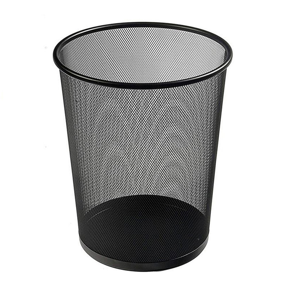 Minimalist Design Trash Bin Office and Home Kitchen Black Mini Metal Iron Mesh Garbage Can Iron Mesh Garbage Can