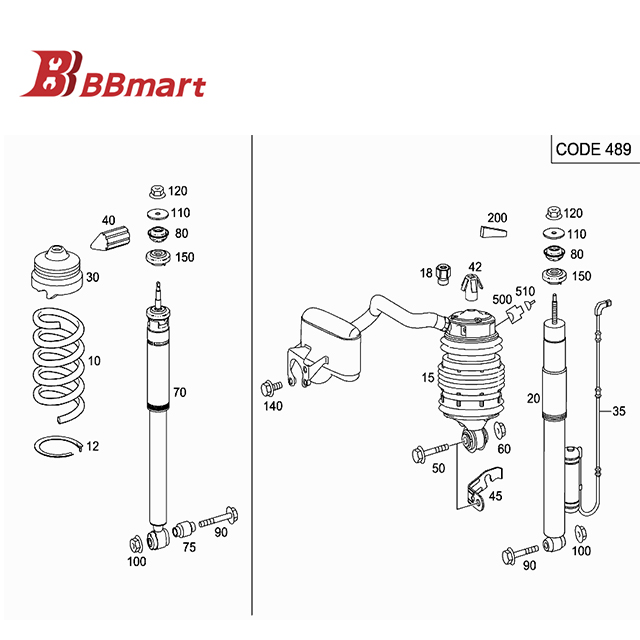 Передняя правая пневматическая подвеска BBmart для BMW X5 OE 37121095580