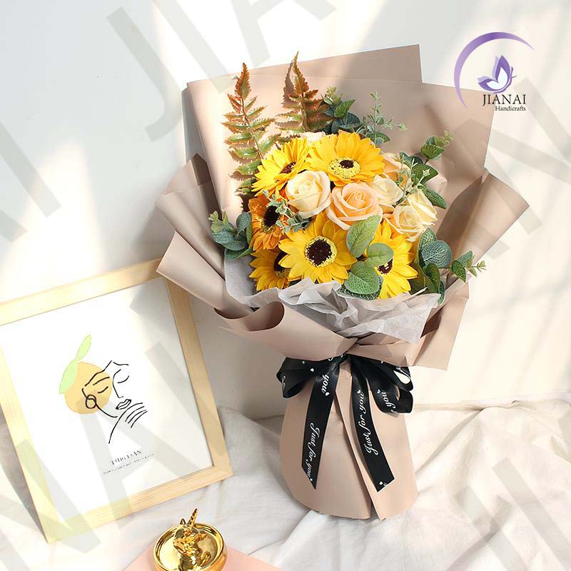 Hot Selling Modern Bridal Wedding Flowers Bouquet Handmade Organza Packaging Christmas New Year Home Decor Wholesale Available