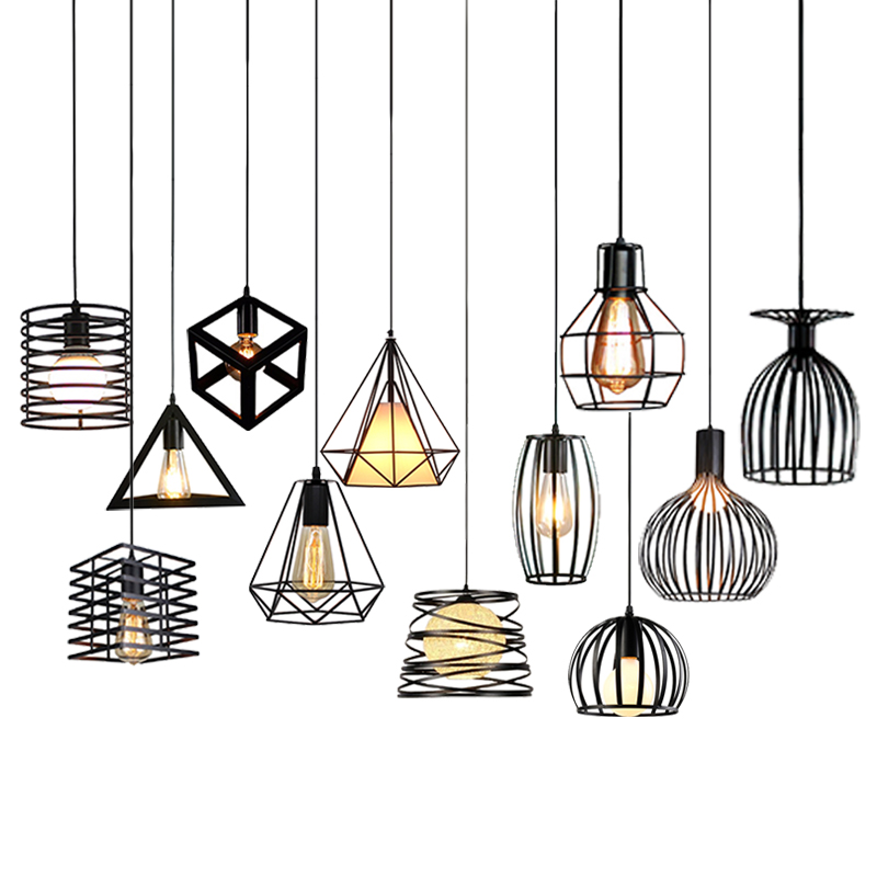 ZhongShan Black Pendant Lights, Metal Cage Chandelier, House Light, Kitchen Island Light Fixtures, 2022