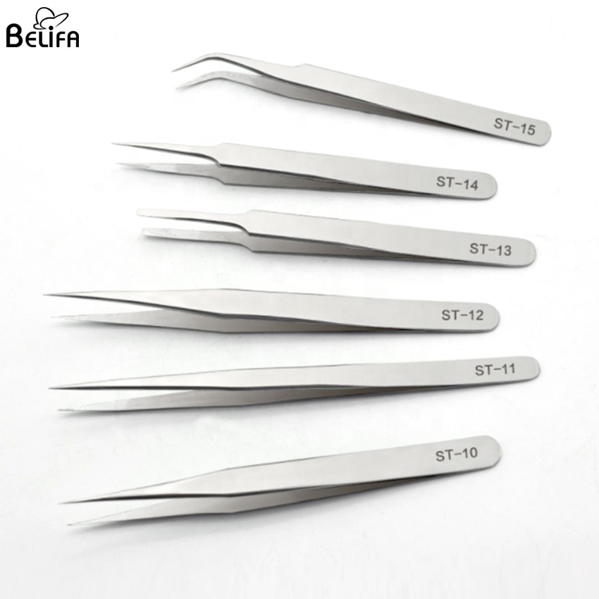 wholesales professional volume eyebrow esd stainless steel lash eyelash extension tweezers