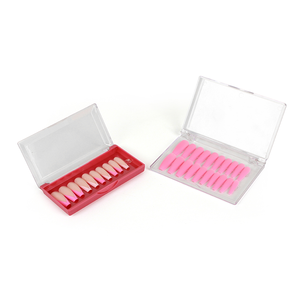 Stock empty transparent press on nail packaging box