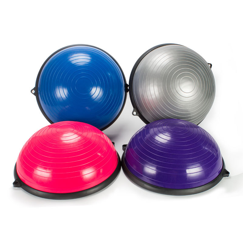 Rubber medicine ball yoga stability balance trainer hemisphere pvc massage ball pilates fitness custom half yoga ball