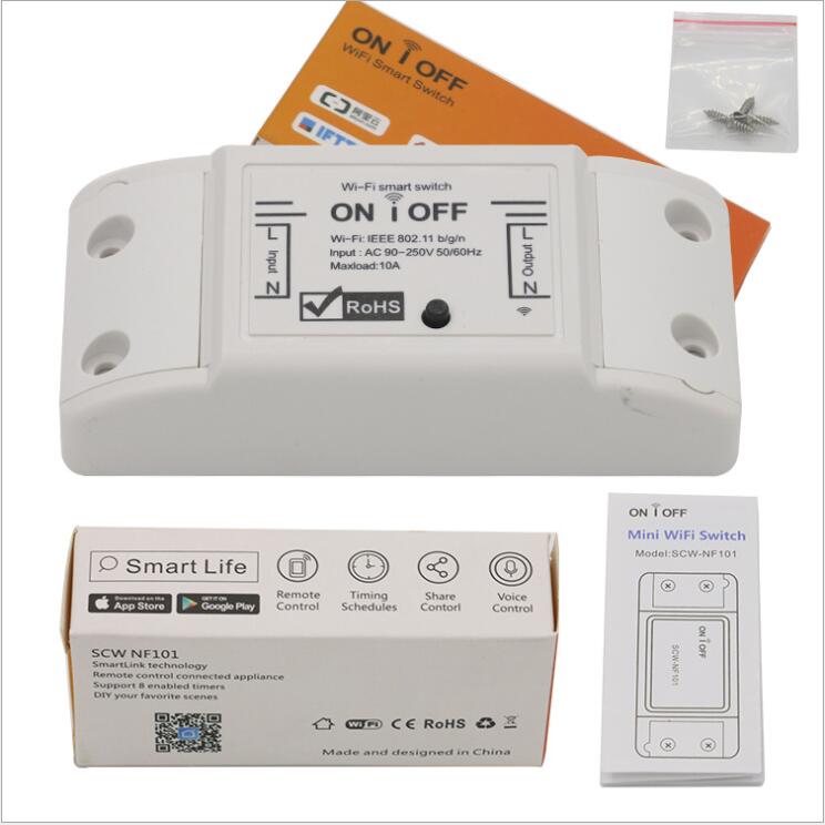 DIY WiFi умный выключатель света 90-250 В 10 А беспроводной пульт дистанционного управления Domotica Light умный дом работает с Alexa Google Home