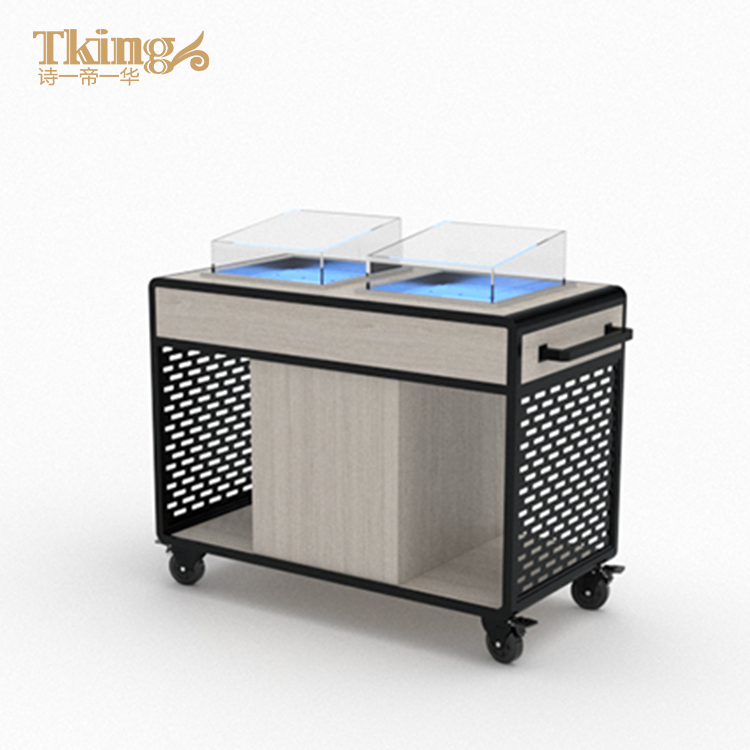 Tking hotel wedding event luxury mobile food service trolley for hotel restaurant banquet party